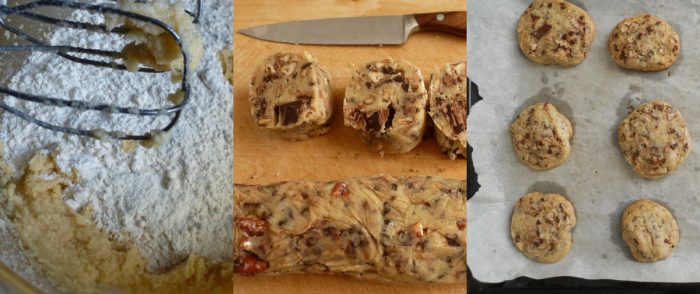 ricetta cookies al cioccolato e noci pecan preparare Cookies al cioccolato e noci pecan