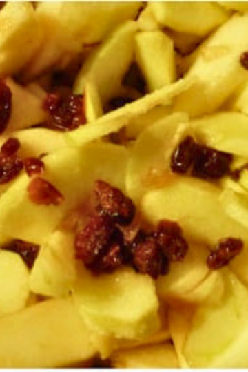 Crumble di mele, pere e farina di mais