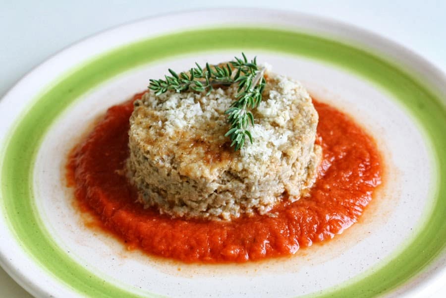 Sformato di melanzane e ricotta al timo