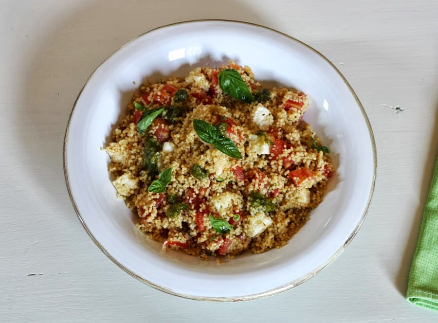 Couscous al pesto, pomodori ricetta