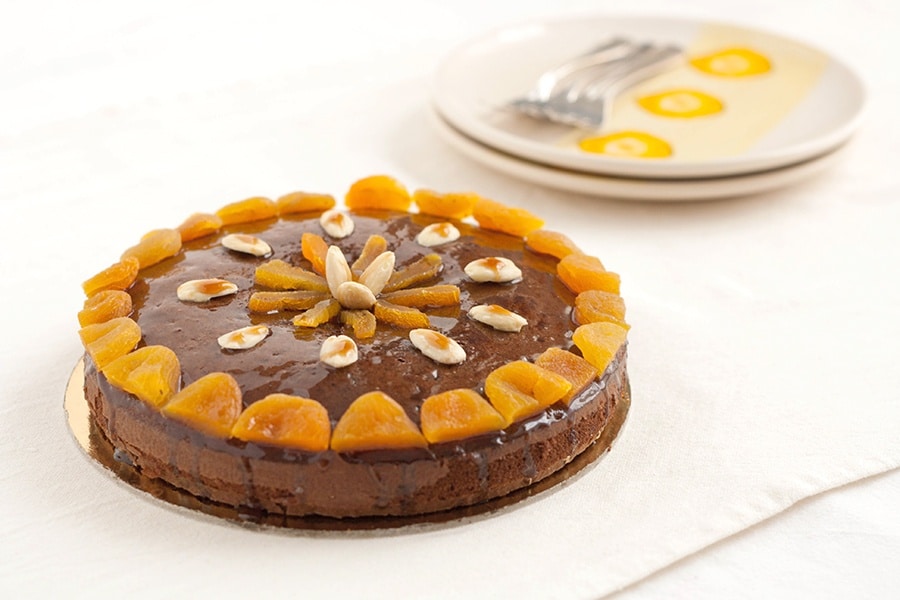Kakaokuchen mit Olivenöl und Honig-Marsala Sirup