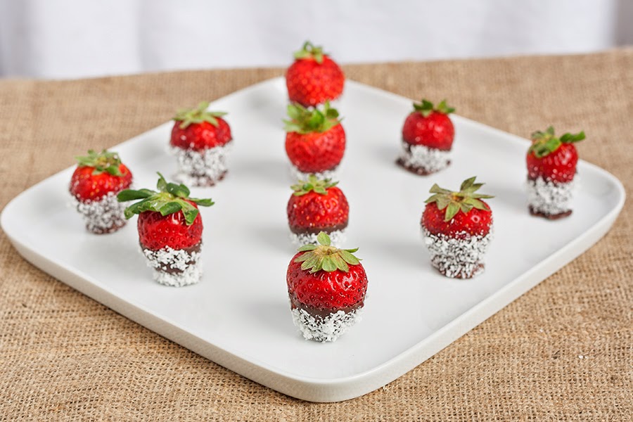 fragole fresche cioccolato cocco