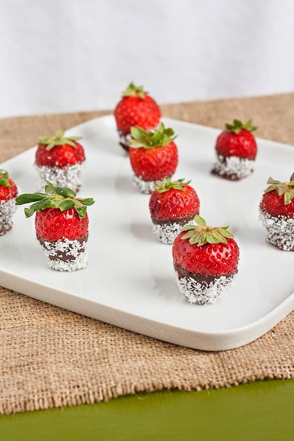 fragole fresche cioccolato cocco