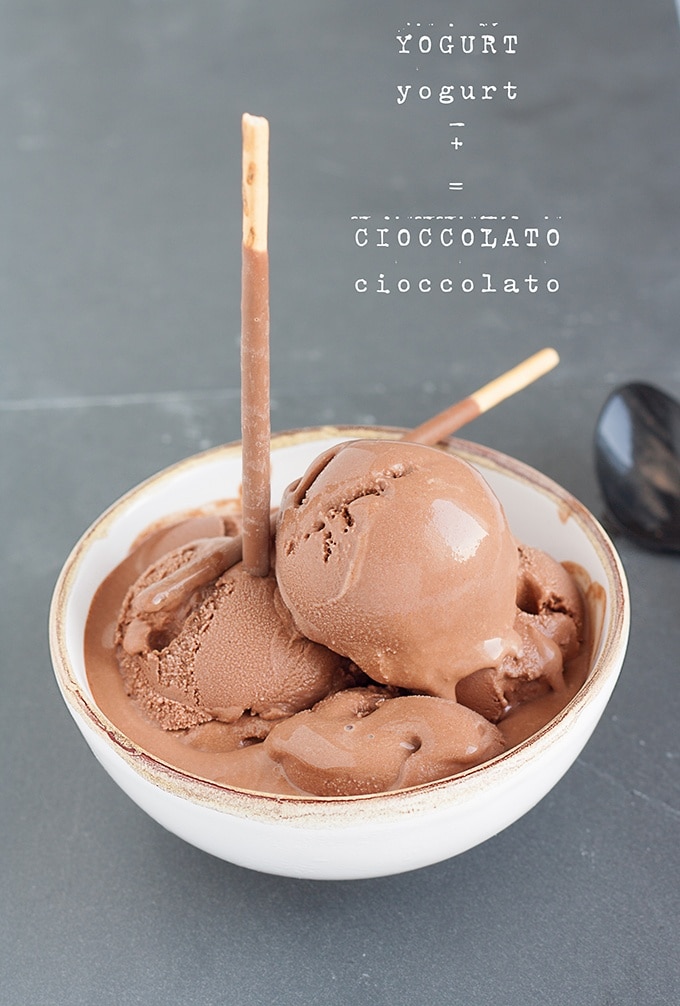 yogurt gelato al cioccolato