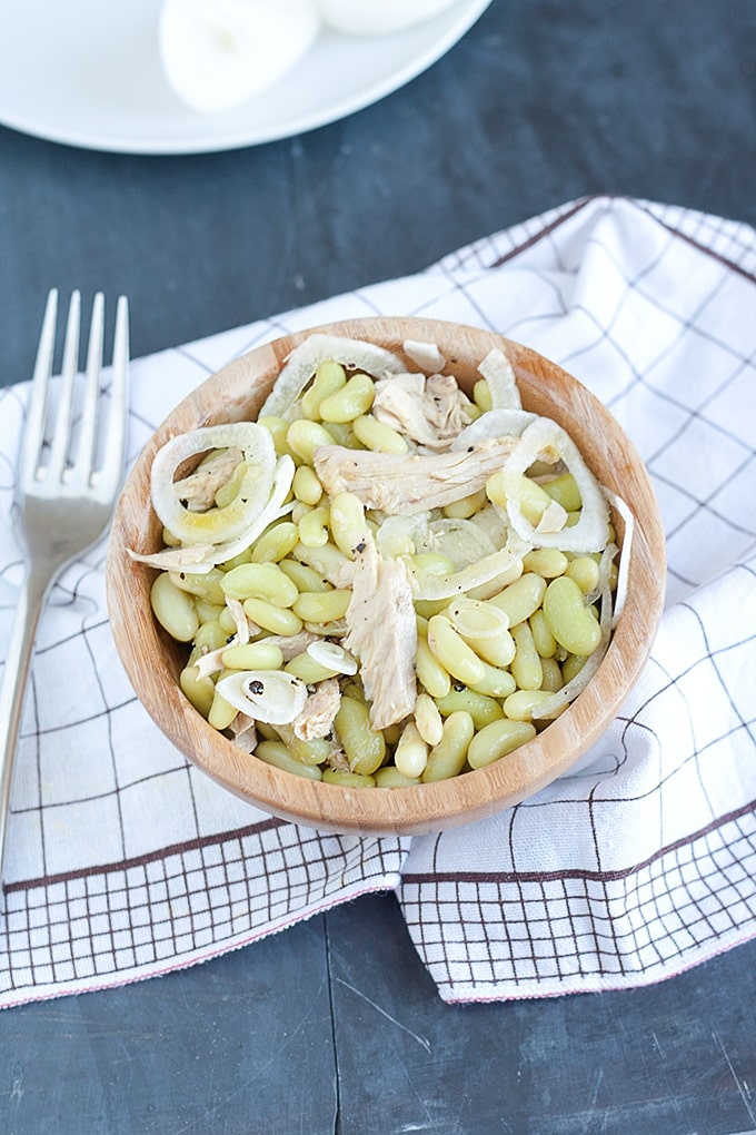 Bohnensalat mit Zwiebel