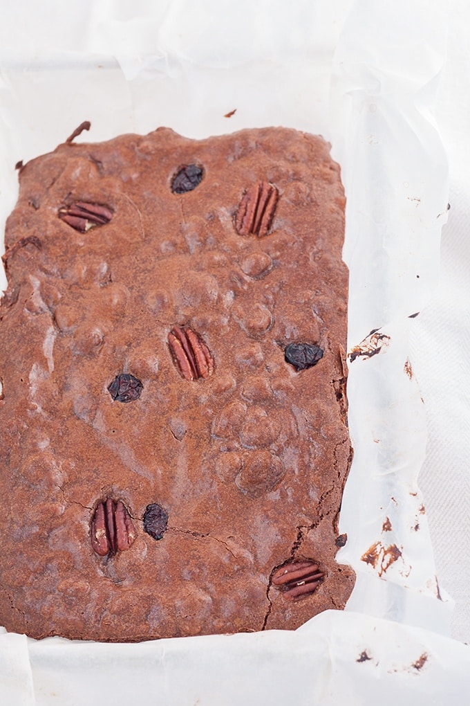 Brownies con cranberries e noci pecan
