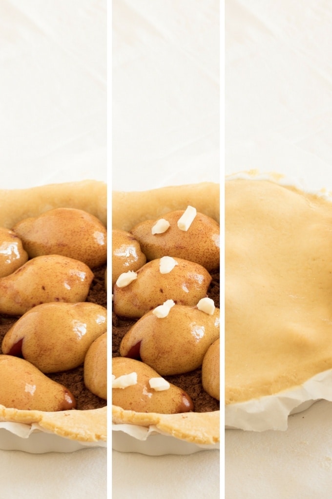 crostata con pere al vino