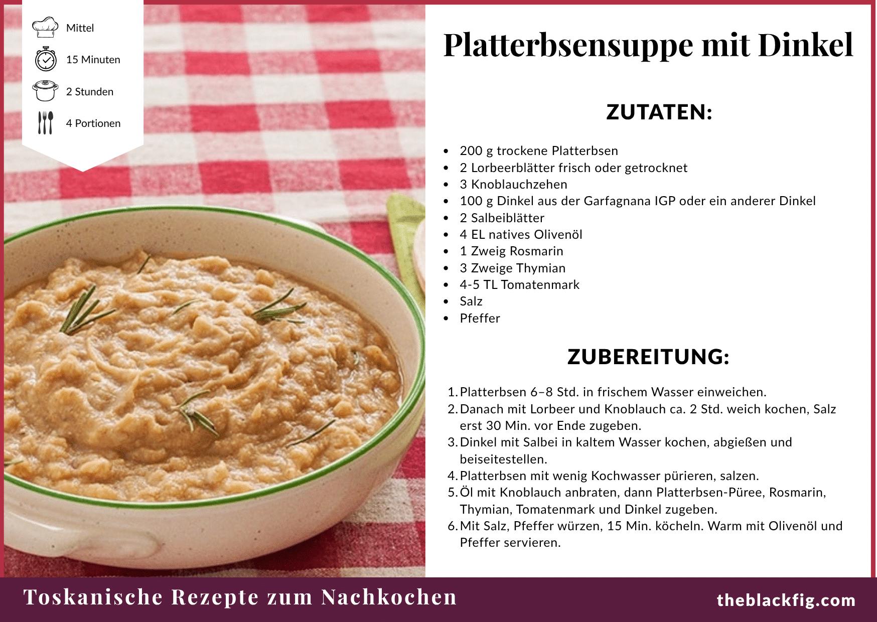 toskanisches essen platterbsensuppe