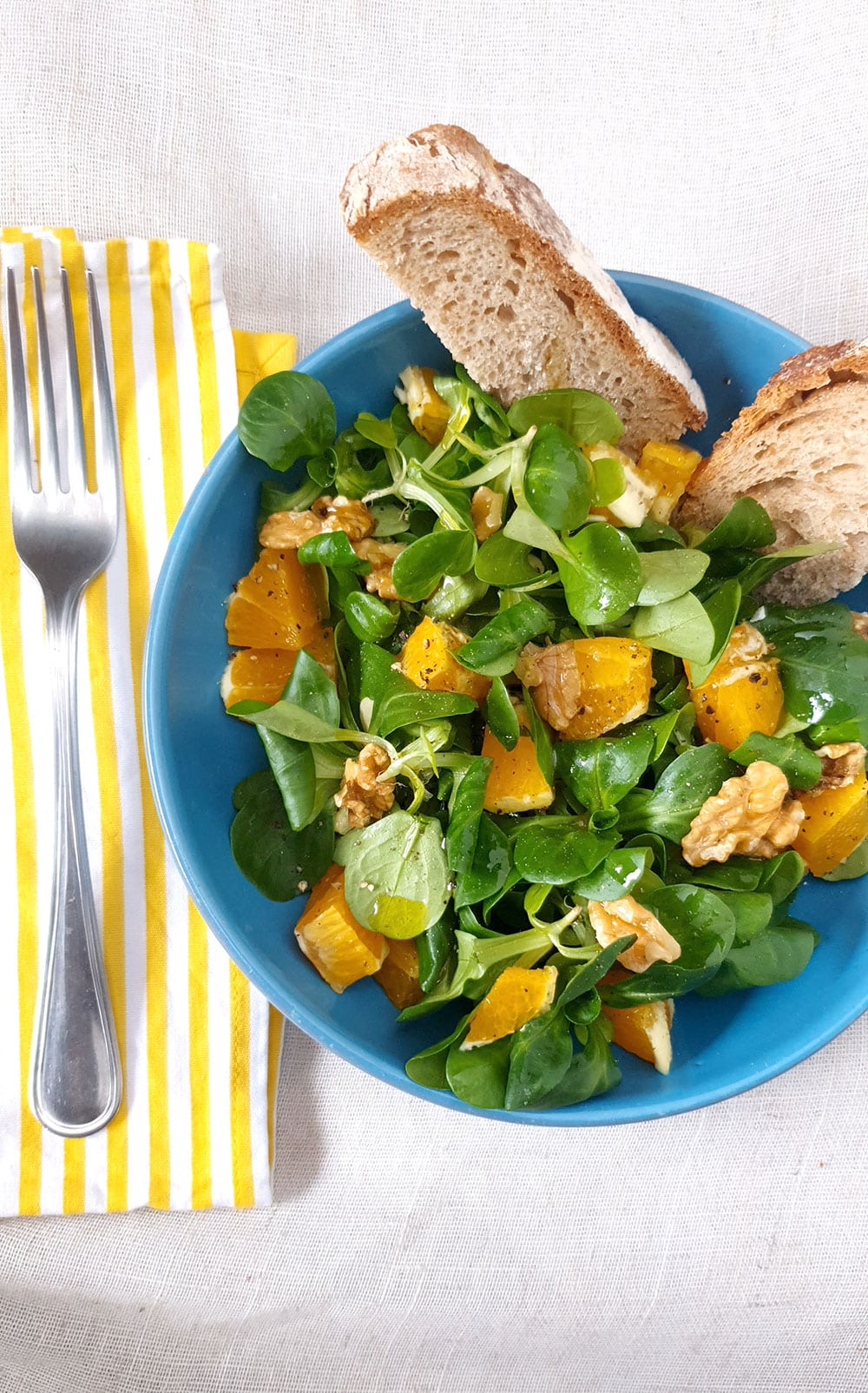 wintersalat mit orangen
